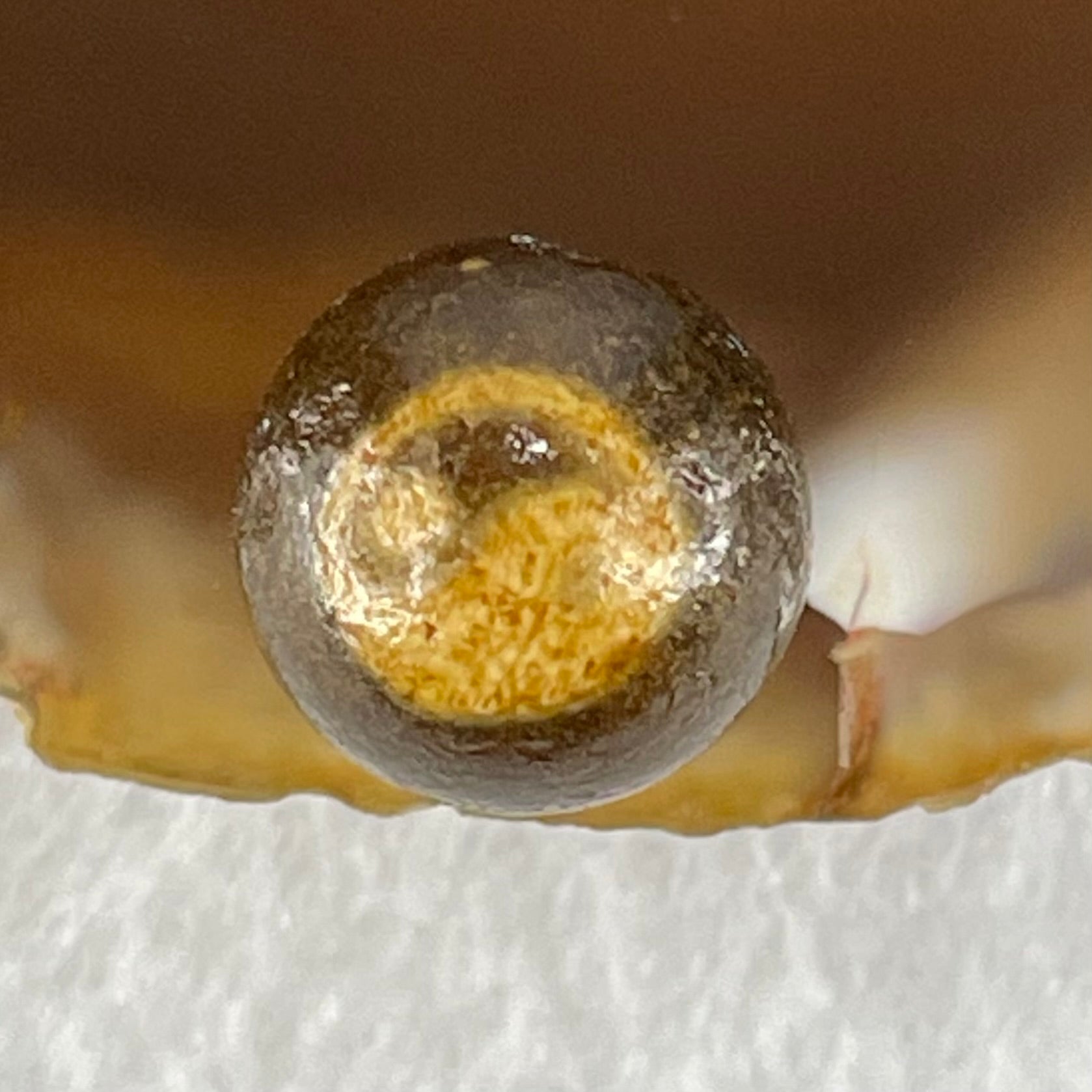 Natural Powerful Tibetan Old Oily Agate Yin Yang Bead Heavenly Master (Tian Zhu) 1.50g 10.1 by 10.5mm - Huangs Jadeite and Jewelry Pte Ltd