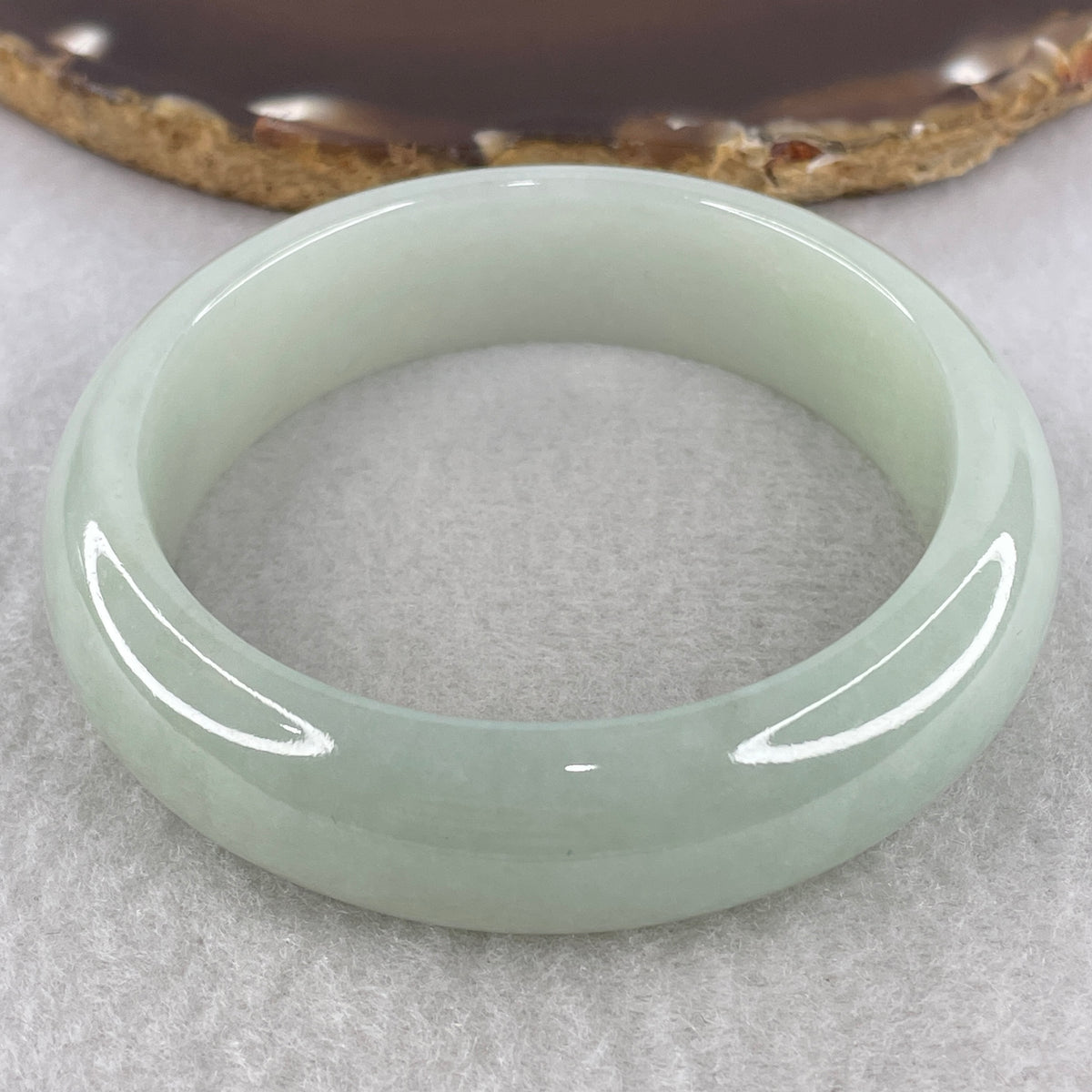 Certified Natural Type A Light Green Jadeite Bangle | (71.72g | 54.8mm Inner Diameter | 16.2mm Wide x 8.9mm | Perfect | Radiance, Steady Wealth "Zheng Cai" Anchor & Feng Shui Prosperity Catalyst) - Huangs Jadeite and Jewelry Pte Ltd