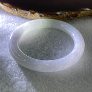 Type A Natural Jelly White to Faint Lavender Faint Green Jadeite Bangle 42.59g Inner Diameter 50.6mm 9.4 by 9.2mm (Slight Internal Lines) - Huangs Jadeite and Jewelry Pte Ltd