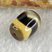 Natural Powerful Tibetan Old Oily Agate Tiger Tooth Daluo Dzi Bead Heavenly Master (Tian Zhu) 虎呀天诛 2.41g 13.3 by 10.4mm - Huangs Jadeite and Jewelry Pte Ltd
