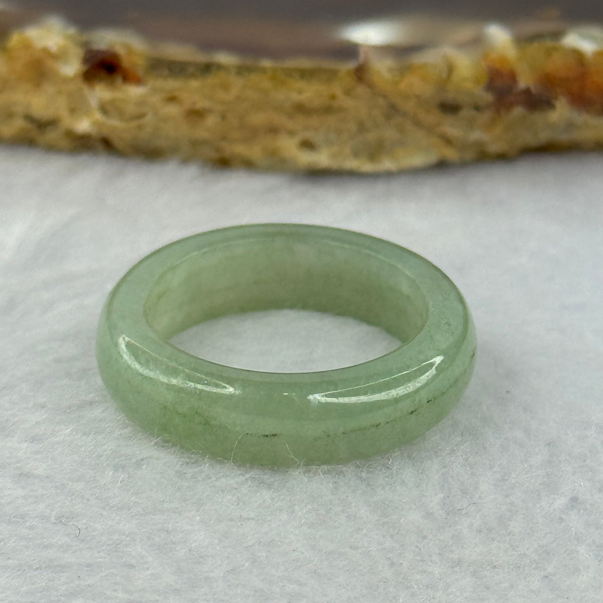 Type A Medium Green Jadeite Ring 3.64g 6.1 by 3.5mm US7/HK15.5 (External Line) - Huangs Jadeite and Jewelry Pte Ltd