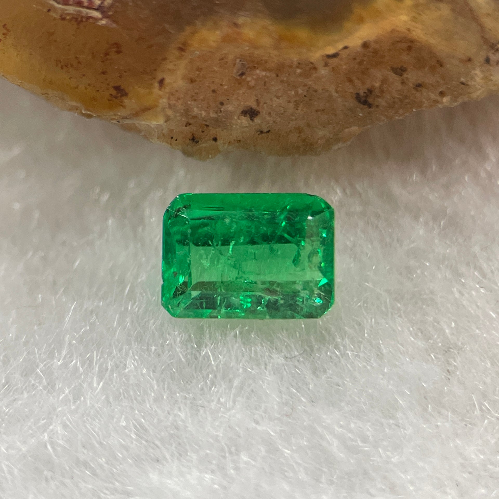 Natural Colombia Green Emerald (Beryl) Cut-Cornered Rectangular step cut 0.60ct 6.2 by 4.5 by 2.9mm - Huangs Jadeite and Jewelry Pte Ltd