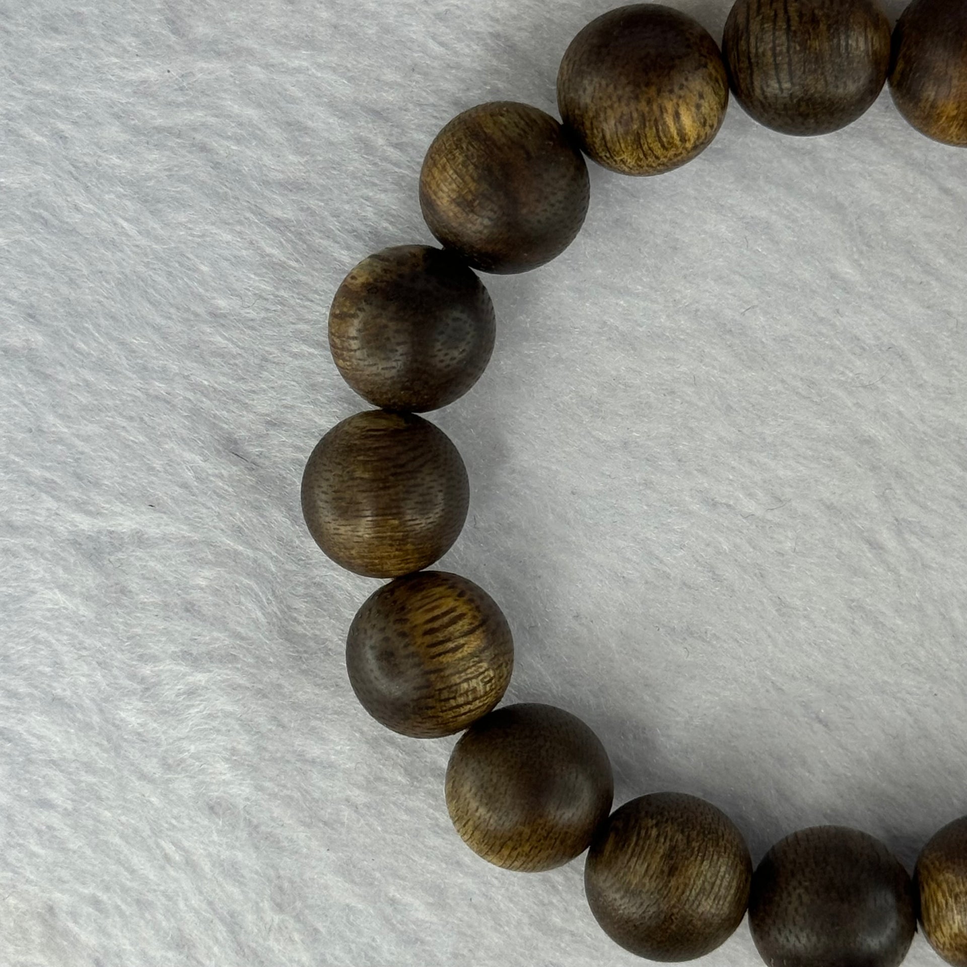 Natural China Hainan Agarwood Beads Bracelet 中国海南沉香木手链（Half Sinking) 12.72g 18cm 12.7mm 17 Beads - Huangs Jadeite and Jewelry Pte Ltd