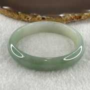 Natural Type A Jelly Light to Faint Green Jadeite Oval Bangle 36.74g Inner Diameter 55.0mm 12.0 by 6.5mm (Close to Perfect) - Huangs Jadeite and Jewelry Pte Ltd