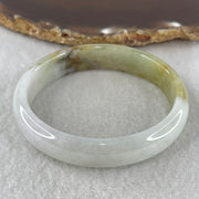 Natural Type Light Lavender with Yellowish Green Jadeite Oval Bangle 37.93g Inner Diameter 55.7mm 12.8 by 6.0mm (Slight External Rough) - Huangs Jadeite and Jewelry Pte Ltd