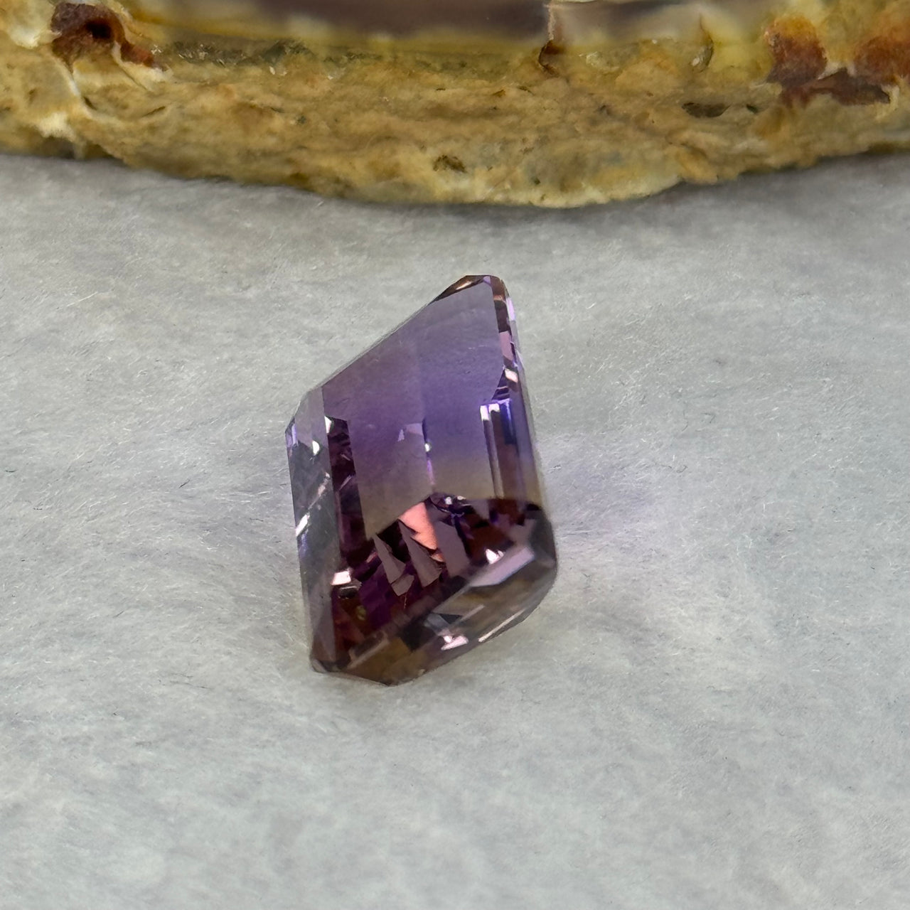 Natural Faceted Ametrine Parallelogram Shape 10.12ct 16.4 by 10.5 by 7.7mm - Huangs Jadeite and Jewelry Pte Ltd