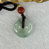 Type A Semi Icy Light Green and Blueish Green Piao Hua Jadeite Ping An Kou Donut Pendent 青色翡翠平安扣牌 2.58g 16.5 by 5.0mm - Huangs Jadeite and Jewelry Pte Ltd