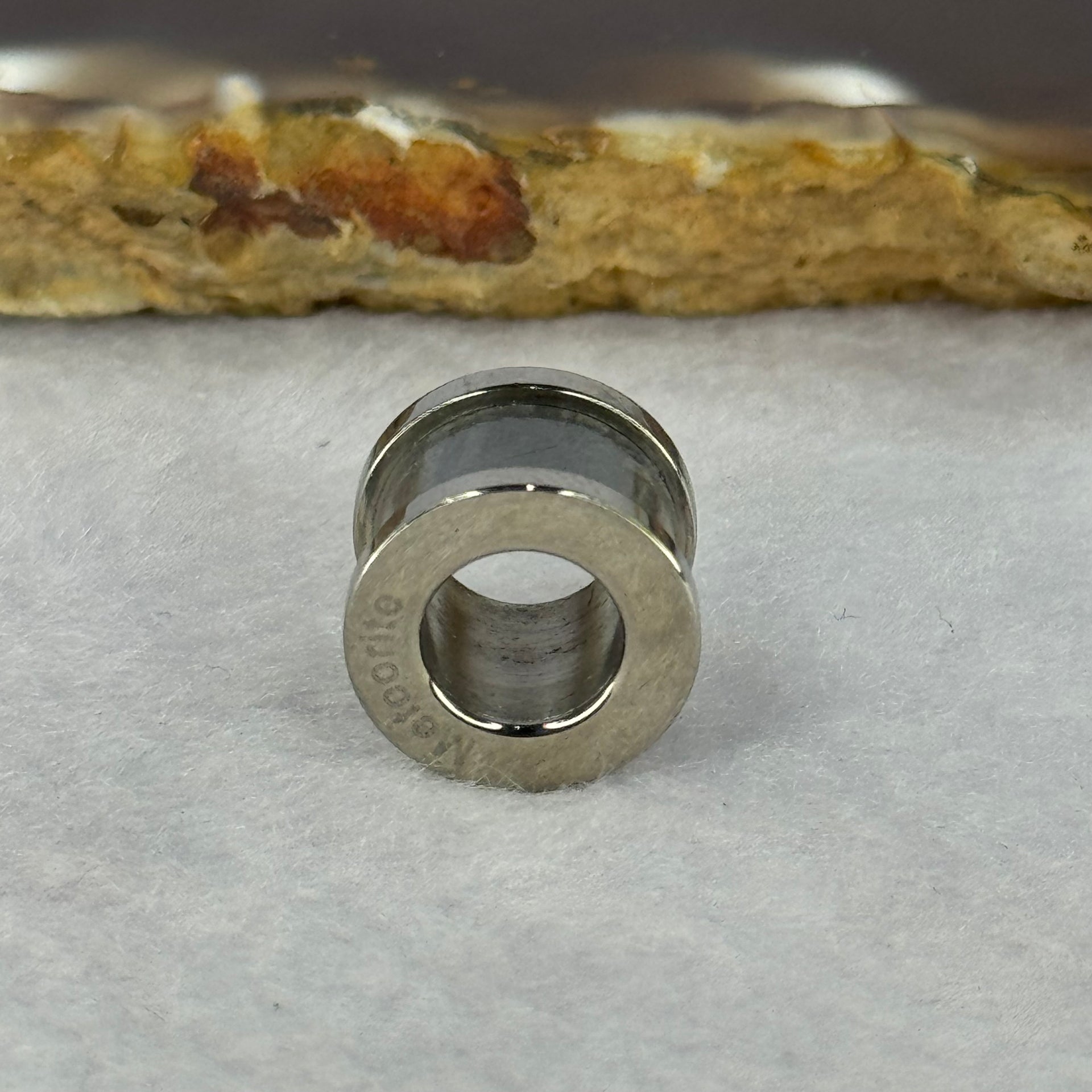 12.0mm Meteorite in Titanium Pendent / Charm (Silver Color) 2.72g 9.0 by 12.5mm - Huangs Jadeite and Jewelry Pte Ltd