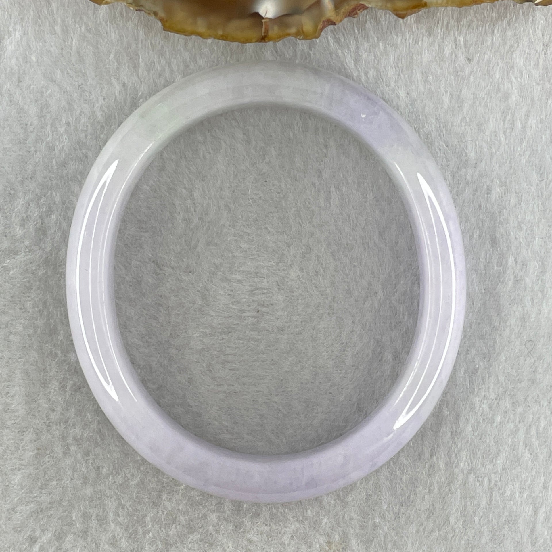 Type A Natural Light Lavender Light Green Jadeite Oval Bangle 39.68g Inner Diameter 54.4mm 12.1 by 7.5mm (Slight Internal Lines) - Huangs Jadeite and Jewelry Pte Ltd