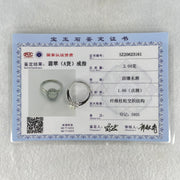 Type A Semi Icy Faint Green Jadeite Cabochon in S925 Sliver Ring (Adjustable Size) 2.04g 6.5 by 4.0mm - Huangs Jadeite and Jewelry Pte Ltd