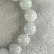 Type A Light Green with Light Lavender Jadeite Beads Bracelet 51.29g 15.5cm 12.3mm 16 Beads - Huangs Jadeite and Jewelry Pte Ltd