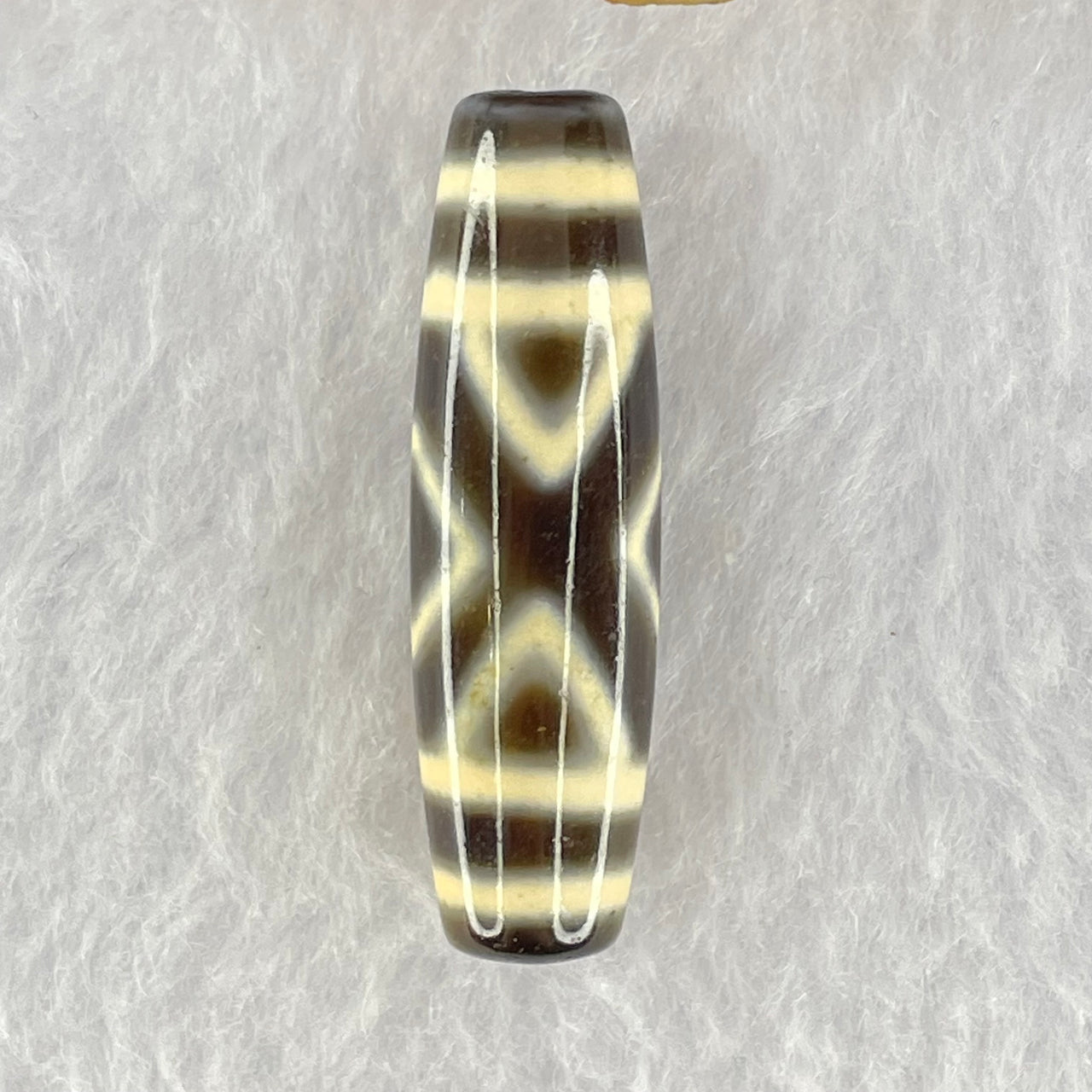 Natural Powerful Tibetan Old Oily Agate 2-Eye Vajra Dzi Bead Heavenly Master (Tian Zhu) 二眼天珠 7.26g 38.6 by 11.1mm - Huangs Jadeite and Jewelry Pte Ltd