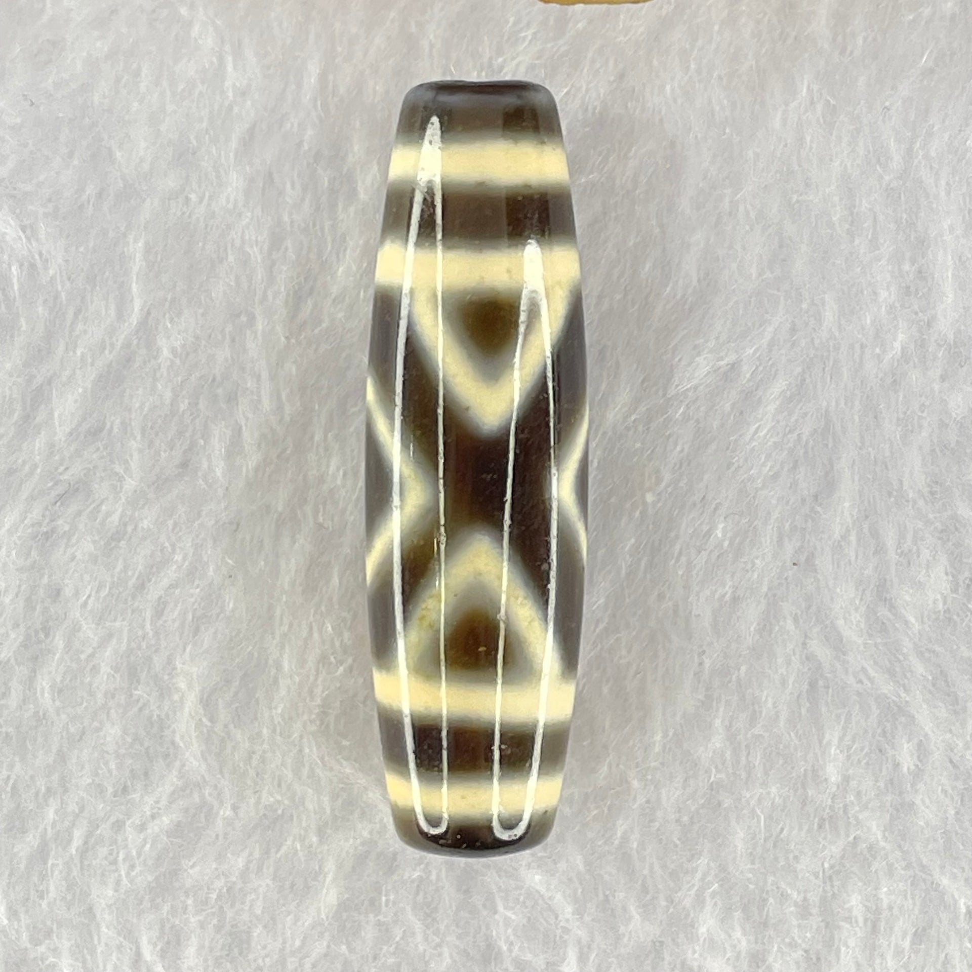 Natural Powerful Tibetan Old Oily Agate 2-Eye Vajra Dzi Bead Heavenly Master (Tian Zhu) 二眼天珠 7.26g 38.6 by 11.1mm - Huangs Jadeite and Jewelry Pte Ltd