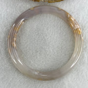 Natural Purple Flower Agate Bangle 39.10g Internal Diameter 63.7mm 9.2 by 9.3mm (Perfect) - Huangs Jadeite and Jewelry Pte Ltd