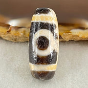 Natural Powerful Tibetan Old Oily Agate 2 Eyes Dzi Bead Heavenly Master (Tian Zhu) 二眼天诛 5.74g 27.3 by 11.6mm - Huangs Jadeite and Jewelry Pte Ltd