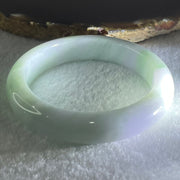 Type A Faint Lavender Green with Green Piao Hua Jadeite Bangle 48.66g Internal Diameter 51.2mm 11.9 by 8.7mm (Internal Lines) - Huangs Jadeite and Jewelry Pte Ltd