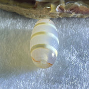 Natural Powerful Tibetan Old Oily Agate 3-Lines Dzi Bead Heavenly Master (Tian Zhu) 三行天诛 3.18g 20.0 by 10.4mm - Huangs Jadeite and Jewelry Pte Ltd
