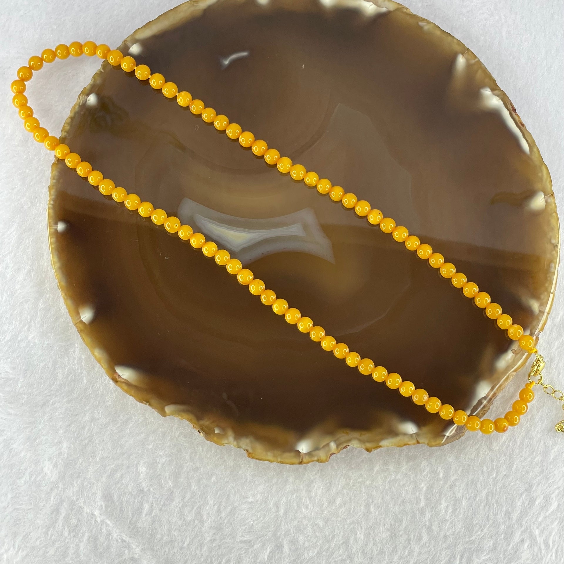 Natural Butterscotch Amber Beads Necklace 5.77g 40cm 4.9mm 86 Beads - Huangs Jadeite and Jewelry Pte Ltd
