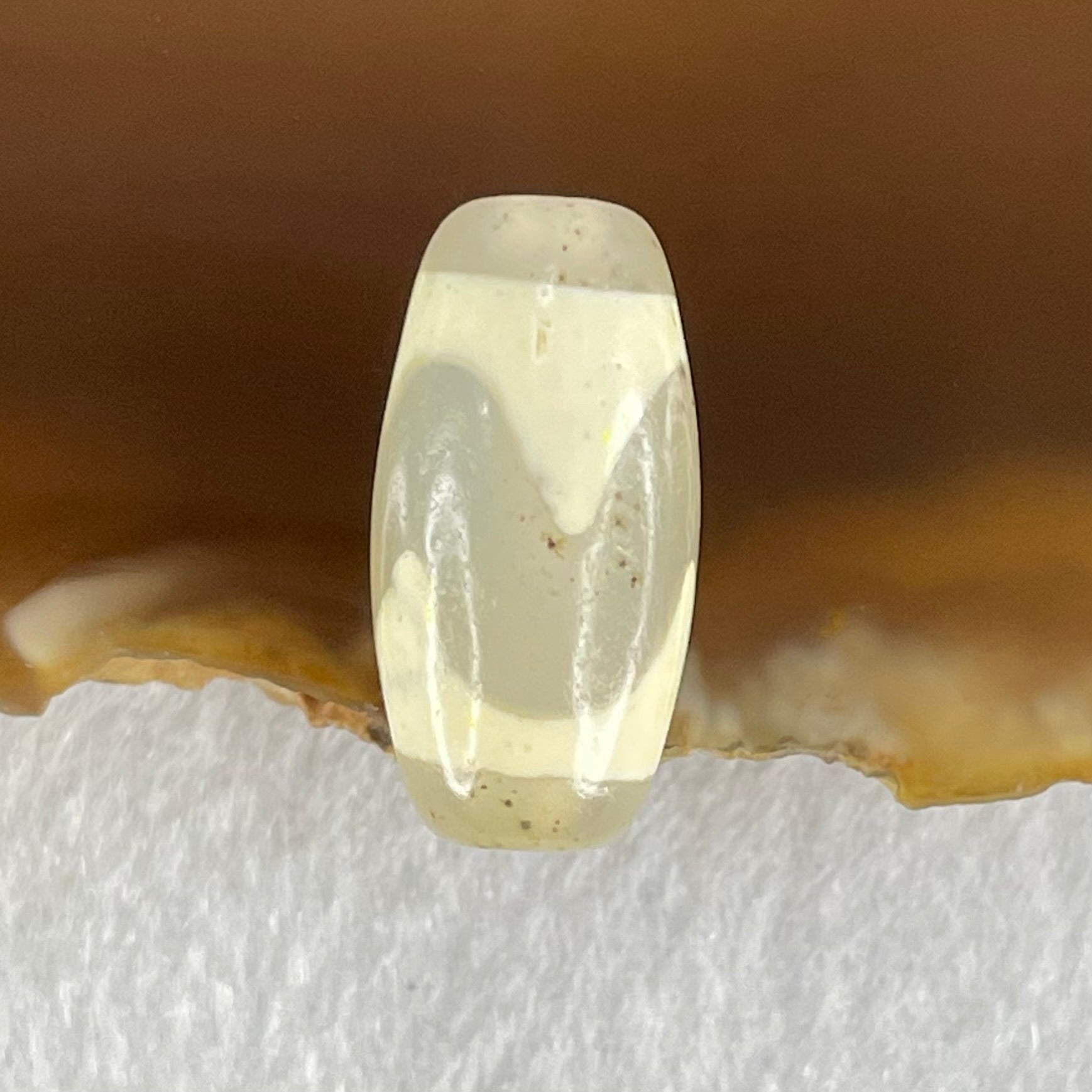 Natural Powerful Tibetan Old Oily Agate Tiger Tooth Daluo Dzi Bead Heavenly Master (Tian Zhu) 虎呀天诛 3.00g 20.3 by 10.2mm - Huangs Jadeite and Jewelry Pte Ltd