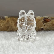 Natural Clear Quartz Labubu Charm Display 3.49g 19.2 by 12.3 by 11.1mm - Huangs Jadeite and Jewelry Pte Ltd