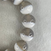 Special Grade Natural Half Grey Half White Agate Beads Bracelet 72.48g 17cm 15.8mm 14 Beads - Huangs Jadeite and Jewelry Pte Ltd