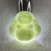 Natural Type A Green Jadeite Milo Laughing Buddha Pendant 47.59g 46.1 by 48.7 by 14.6mm - Huangs Jadeite and Jewelry Pte Ltd