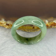Type A Green Grey Wuji Jadeite Ring 3.90g 6.8 by 3.2mm US8 HK18 - Huangs Jadeite and Jewelry Pte Ltd
