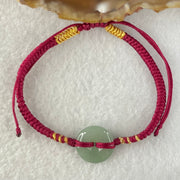 Type A Blueish Green Jadeite Ping An Kou Donut In String Bracelet 2.16g 14.4 by 3.5mm - Huangs Jadeite and Jewelry Pte Ltd