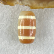 Natural Powerful Tibetan Old Oily Agate 3-Lines Dzi Bead Heavenly Master (Tian Zhu) 三行天诛 3.01g 18.3 by 10.4mm - Huangs Jadeite and Jewelry Pte Ltd