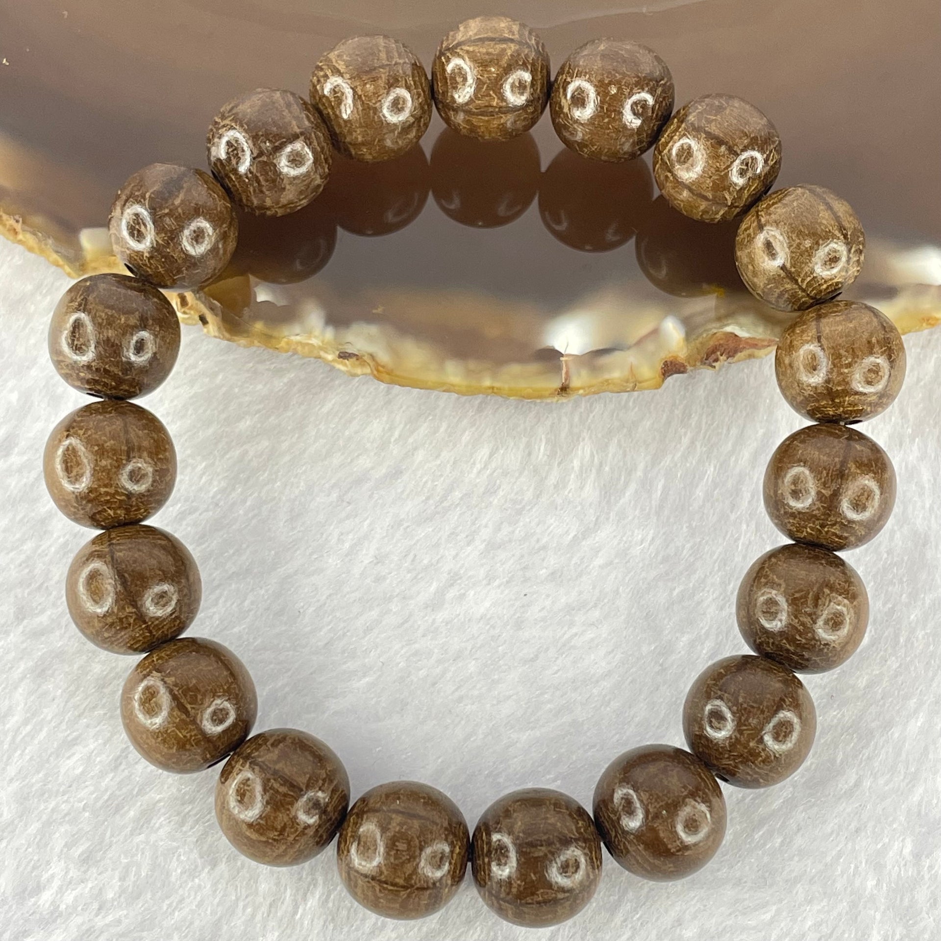 Natural Six Way Wooden Beads Bracelet 六道木手链 11.02g 17cm 10.8mm 19 Beads - Huangs Jadeite and Jewelry Pte Ltd