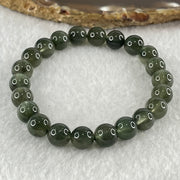 Good Grade Natural Green Cats Eye Rutilated Beads Bracelet 19.58g 15.5cm 8.8mm 22 Beads - Huangs Jadeite and Jewelry Pte Ltd