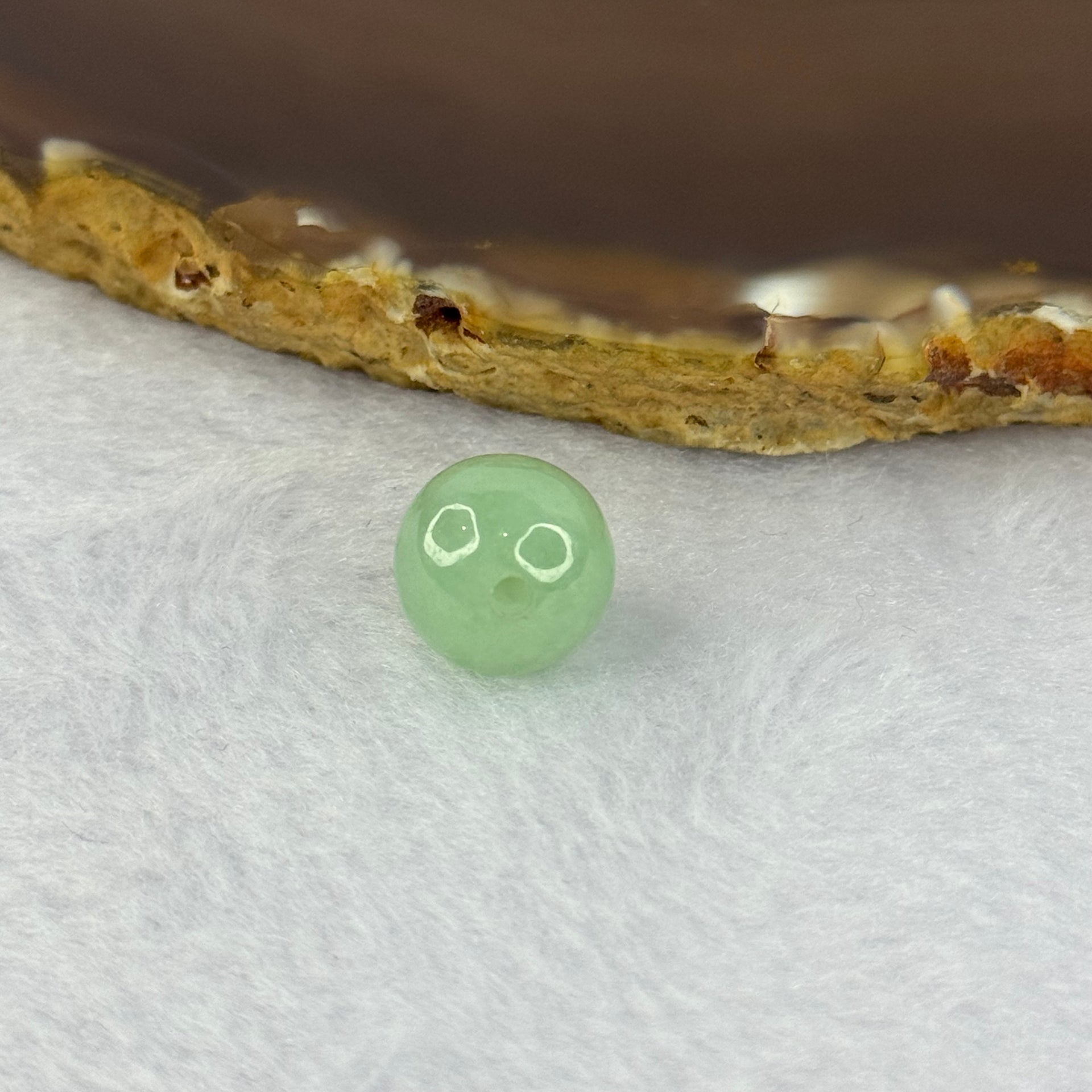 Type A Apple Green Jadeite Bead for Bracelet/Necklace/Earrings/ Ring 2.56g 11.5mm - Huangs Jadeite and Jewelry Pte Ltd