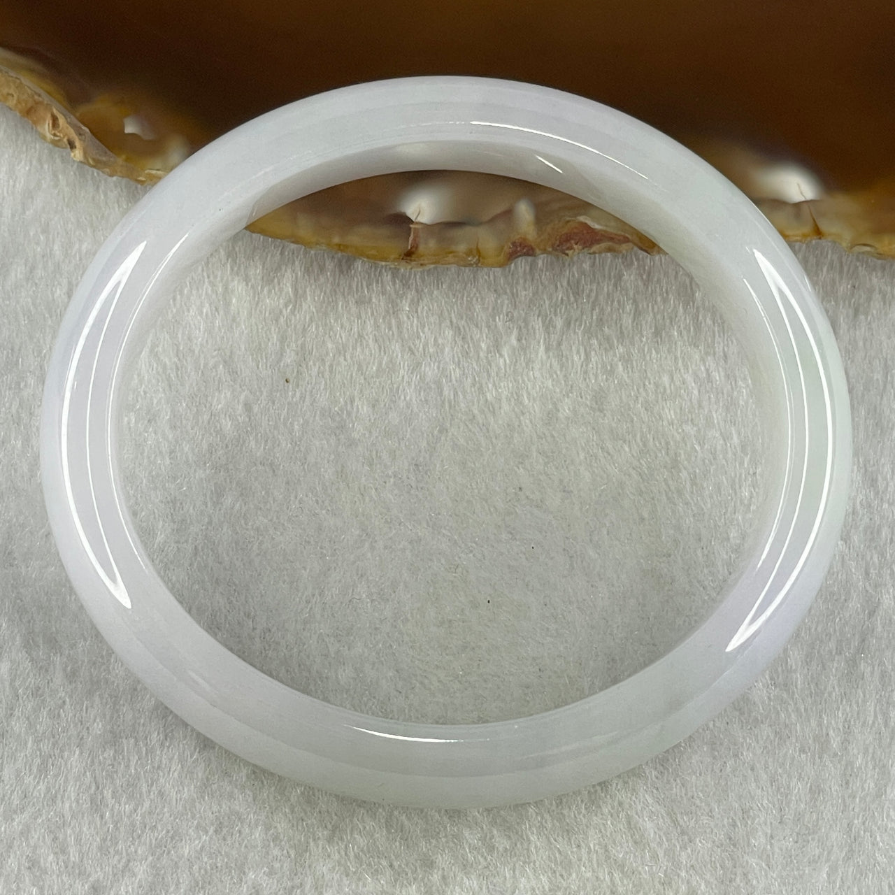 Natural Type A Jelly Light Lavender with Light Green Jadeite Oval Bangle 45.76g Inner Diameter 54.5mm 13.8 by 7.0mm (Very Very Slight Internal Line) - Huangs Jadeite and Jewelry Pte Ltd