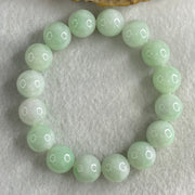 Type A Light Green Jadeite Beads Bracelet 55.52g 16cm 12.7mm 16 Beads - Huangs Jadeite and Jewelry Pte Ltd