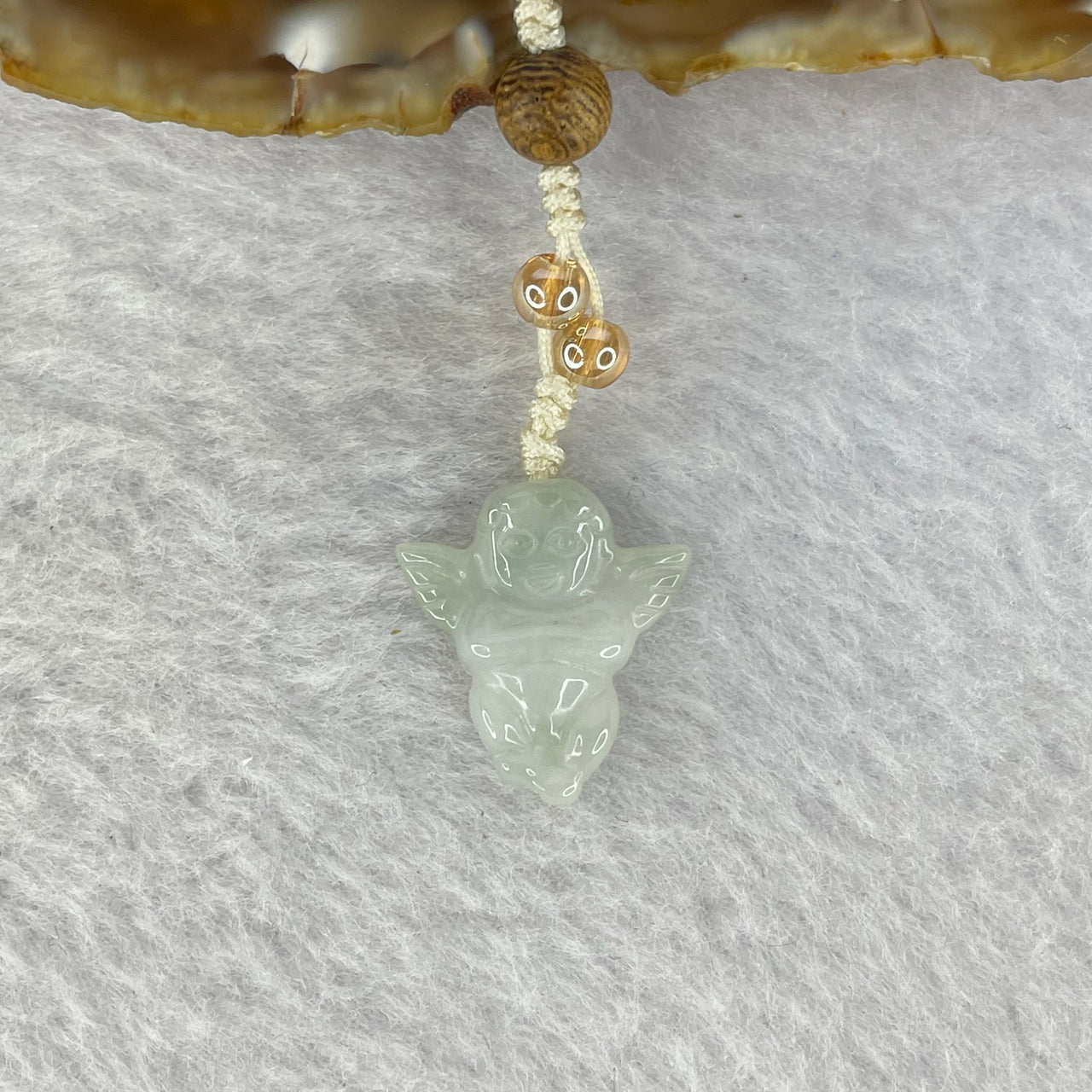 Type A Light Green Jadeite Angel Anklet/Bracelet 2.23g 18.8 by 17.1 by 4.0mm - Huangs Jadeite and Jewelry Pte Ltd