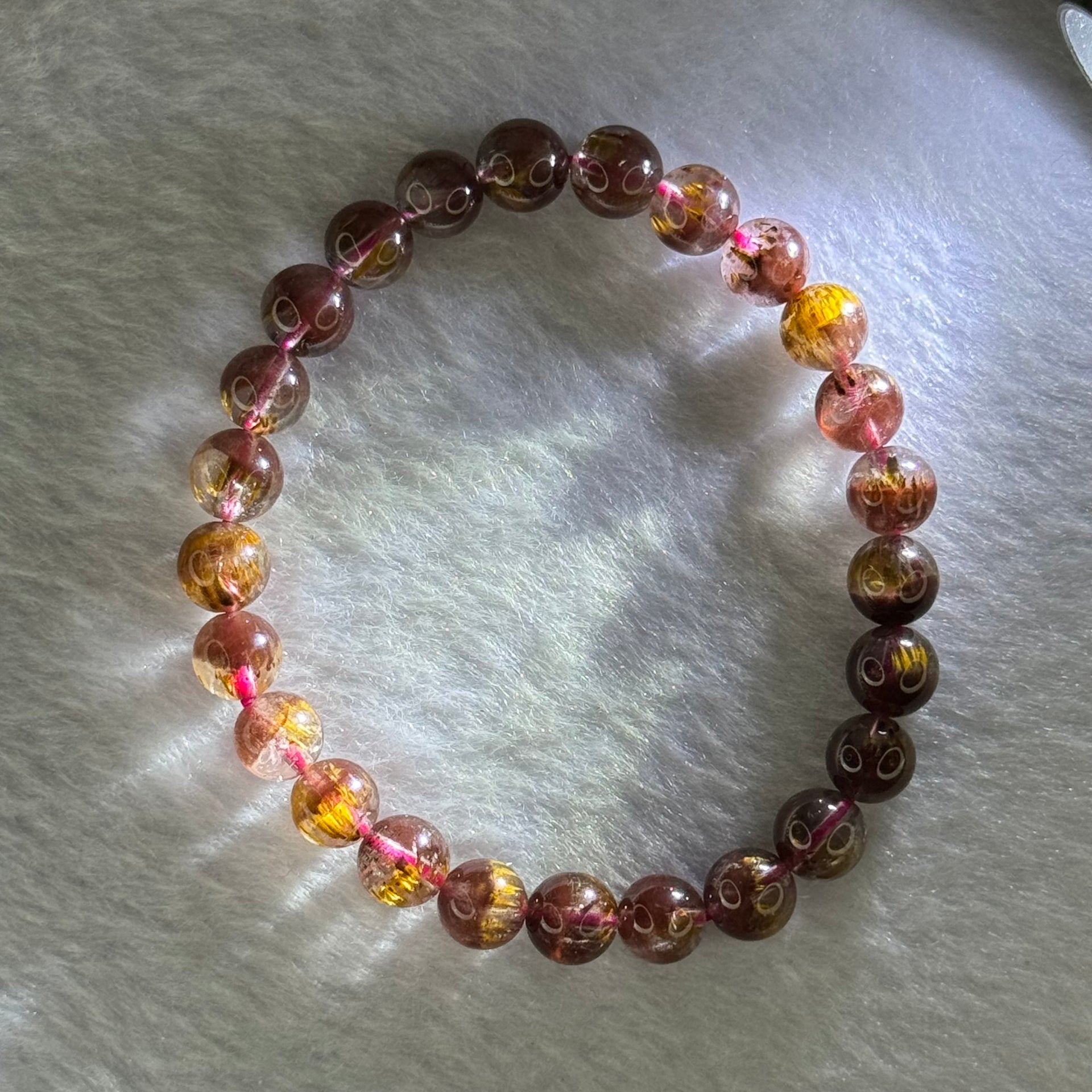 Very Good Grade Natural Auralite 23 Bracelet 天然激光23手链 15.46g 16cm 7.6mm 25 Beads - Huangs Jadeite and Jewelry Pte Ltd