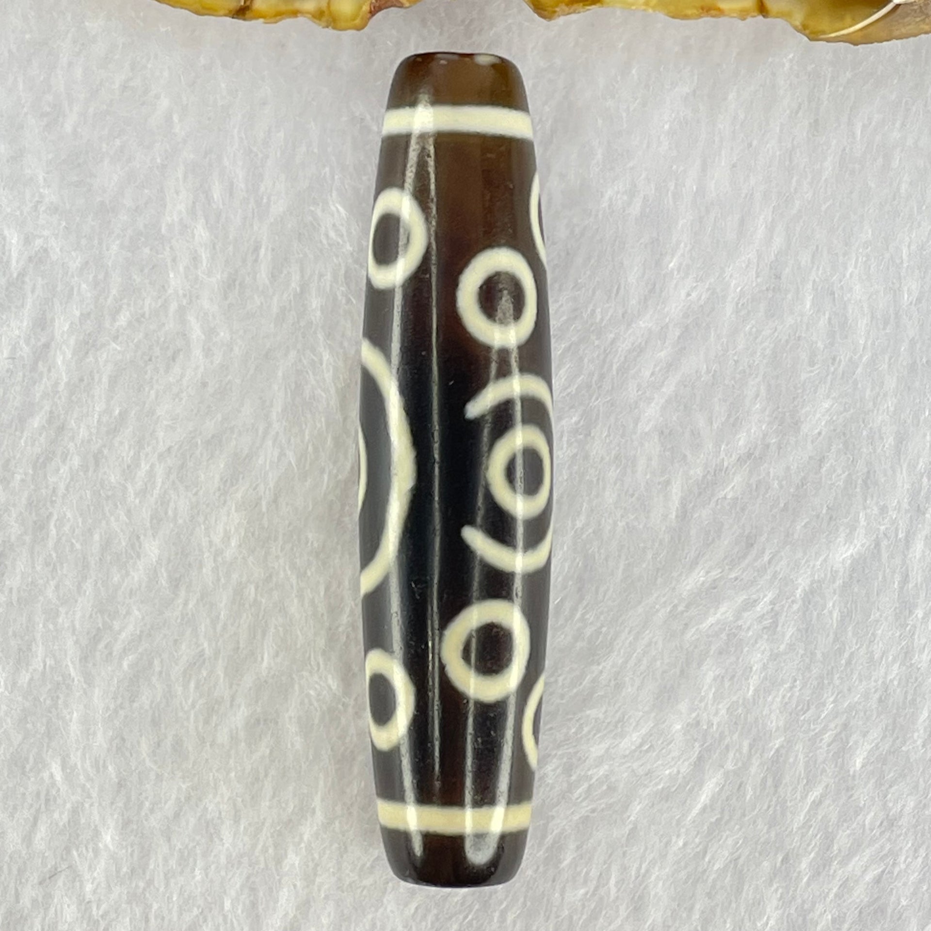 Natural Powerful Tibetan Old Oily Agate 13 Eyes Dzi Bead Heavenly Master (Tian Zhu) 十三眼天诛 17.30g 58.2 by 13.9mm - Huangs Jadeite and Jewelry Pte Ltd