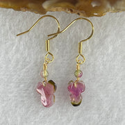 Natural Tourmaline Crystal Earring in S925 Sliver 0.96g 9.5 by 6.9 by 3.5mm - Huangs Jadeite and Jewelry Pte Ltd