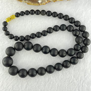 Natural Black Amber Beads Bracelet 天然大黑天翁琥珀项链 31.58g 30cm  7.1 - 14.9mm 51 Beads - Huangs Jadeite and Jewelry Pte Ltd