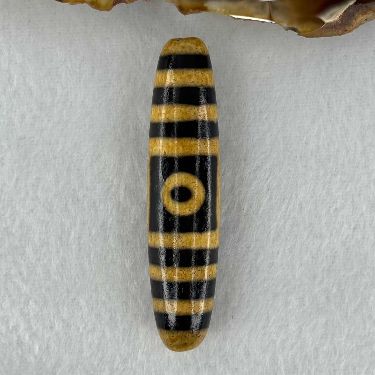 Natural Powerful Tibetan Old Oily Agate 2 Eyes Dzi Bead Heavenly Master (Tian Zhu) 二眼天诛 14.03g 55.3 by 13.0mm - Huangs Jadeite and Jewelry Pte Ltd