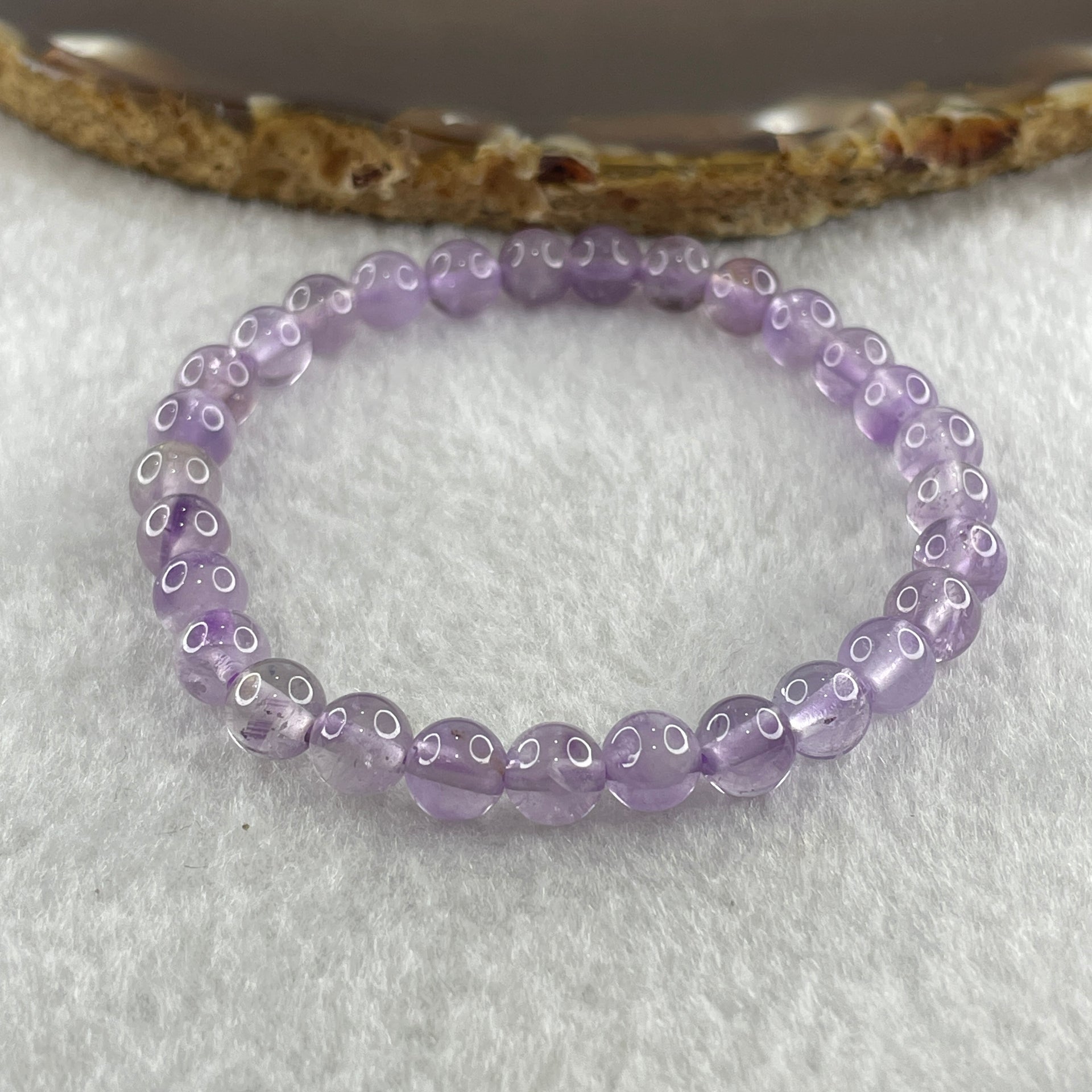 Natural Amethyst Quartz Beads Bracelet 9.62g 15cm 6.3mm 29 Beads - Huangs Jadeite and Jewelry Pte Ltd