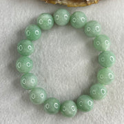 Type A Green Jadeite Beads Bracelet 60.11g 16cm 13.1mm 16 Beads - Huangs Jadeite and Jewelry Pte Ltd