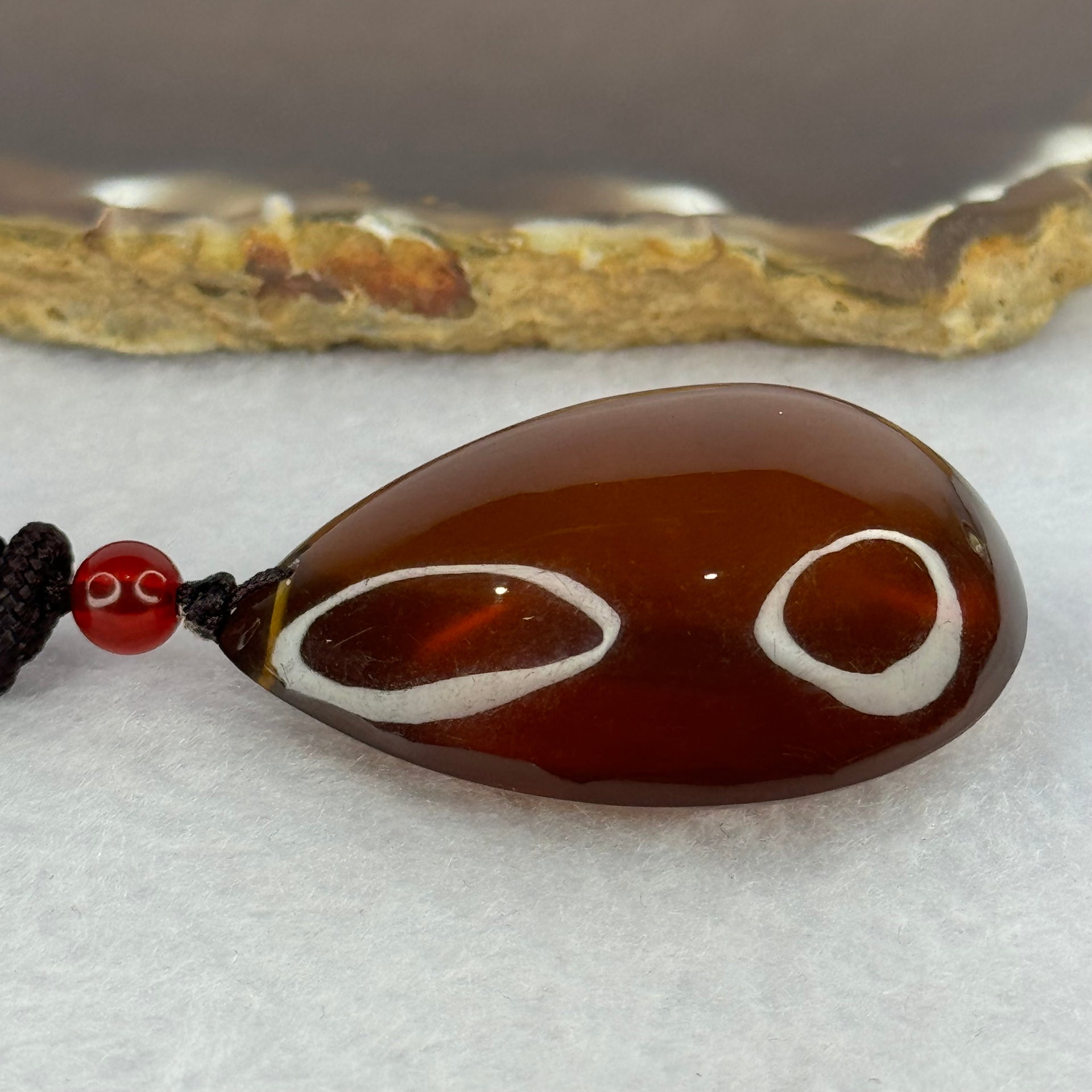 Natural Amber Large Tear Drop Shape Pendent 12.99g 42.5 by 30.8 by 18.0mm - Huangs Jadeite and Jewelry Pte Ltd