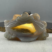 Natural White With Grey Wuji Agate 3 Legged Toast Display 275.5g 84.0 by 70.0 by 50.0mm - Huangs Jadeite and Jewelry Pte Ltd