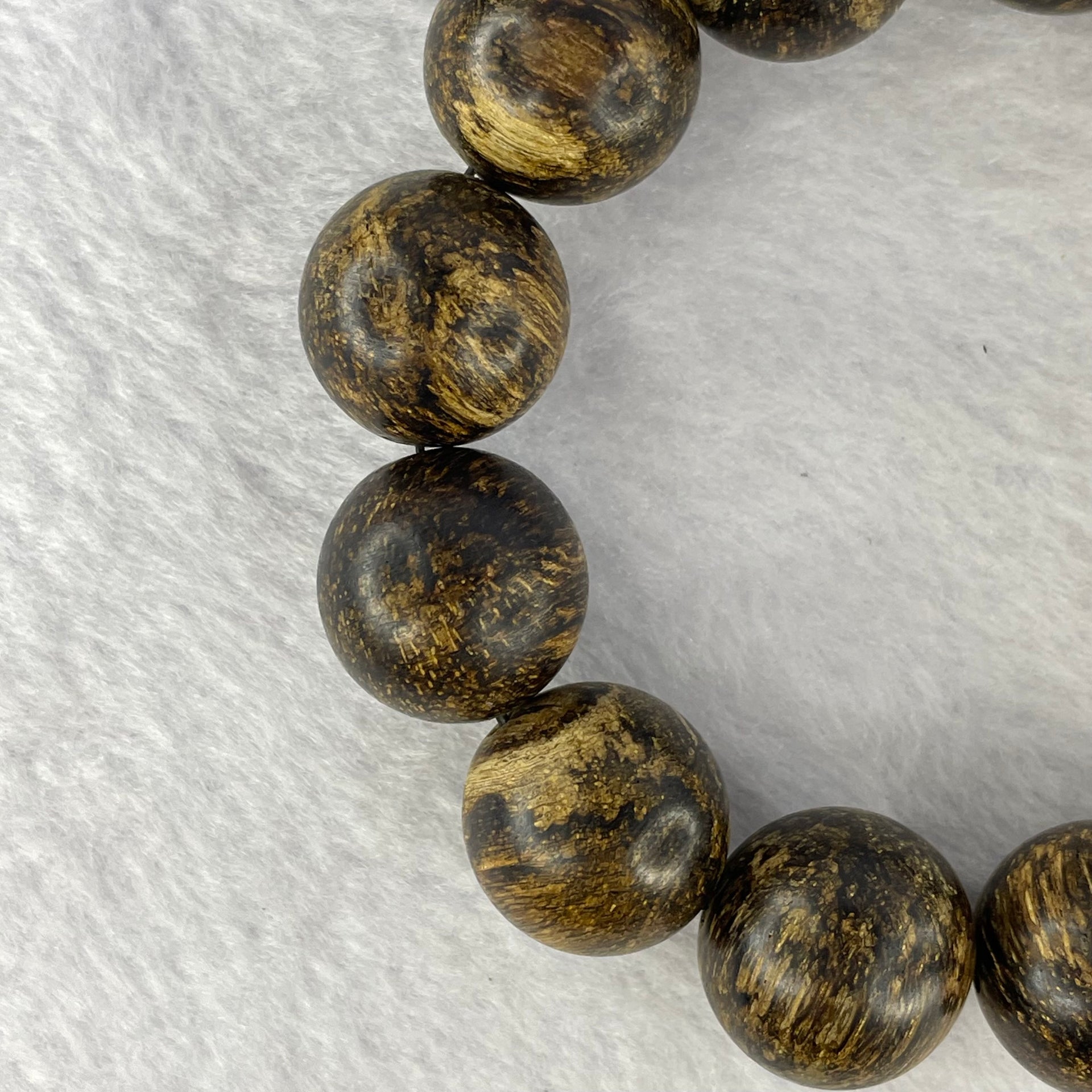 Natural Wild Vietnam Black Kynam Qi Nan Chen Xiang Mu Agarwood Beads Bracelet (Sinking Type 沉水) 天然野生越南黑奇南沉香珠手链 39.37g 20cm 18.0 mm 13 Beads - Huangs Jadeite and Jewelry Pte Ltd