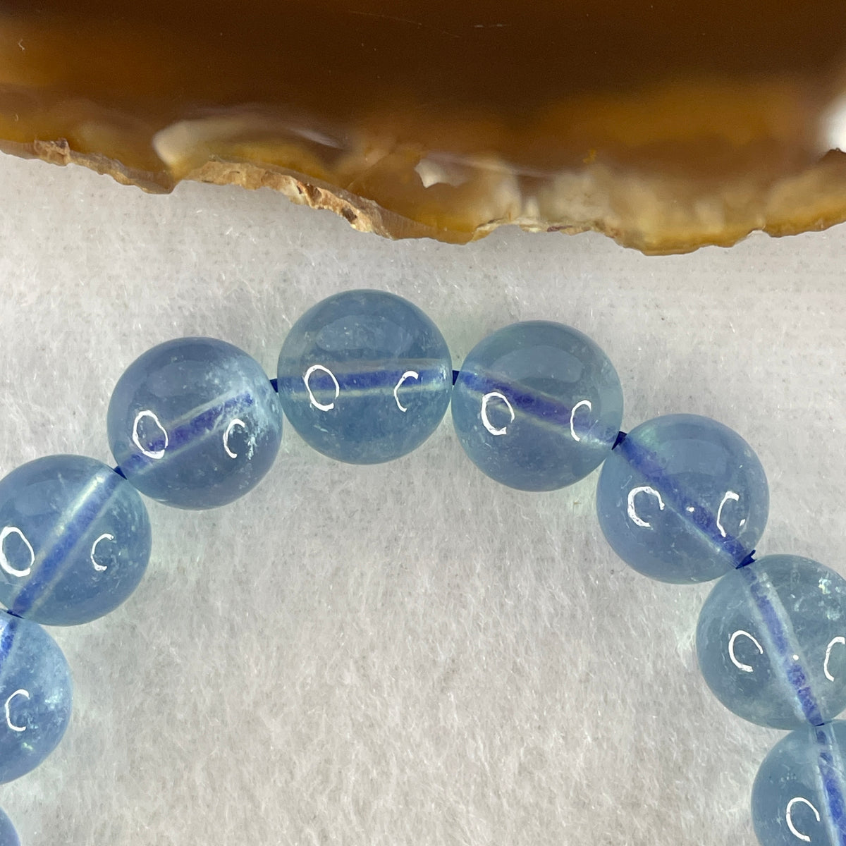 Certified Good Grade Natural Aquamarine Beads Bracelet | 16cm with 18 Beads 11.3mm (33.74g | Ocean Blue Translucency | Throat & Third Eye Chakra Harmony, Tranquil Communication & Serene Wealth Shield)