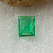 Natural Colombia Vivid Green Emerald (Beryl) Cut-Cornered Rectangular Step cut 0.39ct 5.3 by 4.1 by 2.1mm - Huangs Jadeite and Jewelry Pte Ltd