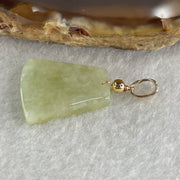 Type A Greenish Yellow Jadeite Wu Shi Pai Pendant 2.49g 18.7 by 15.6 by 3.2mm - Huangs Jadeite and Jewelry Pte Ltd