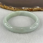 Type A Light Blueish Green Jadeite Oval Bangle 31.31g Internal Diameter 53.7mm 11.3 by 6.0mm (Internal Lines) - Huangs Jadeite and Jewelry Pte Ltd