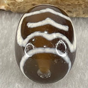 Natural Powerful Tibetan Old Oily Agate Double Garuda Dzi Bead Heavenly Master (Tian Zhu) 虎呀天诛 4.93g 17.2 by 13.4mm - Huangs Jadeite and Jewelry Pte Ltd